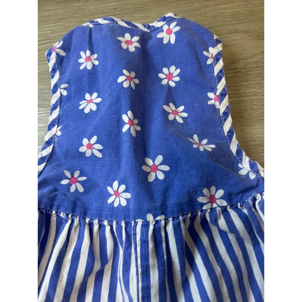Vintage OshKosh Bgosh‎ 3T Blue Floral Striped Bubble Romper Made in USA 90s